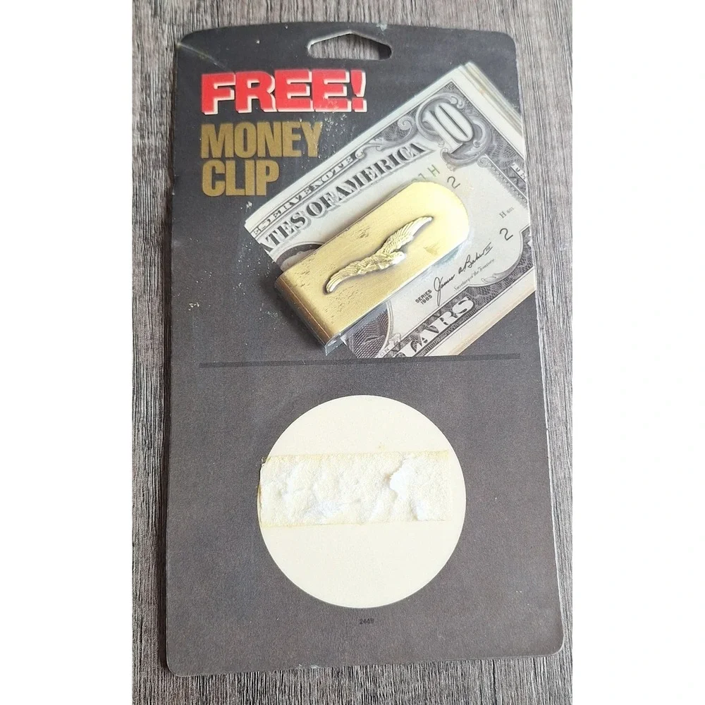 Skoal Brass Money Clip Vintage Soaring Eagle NIP